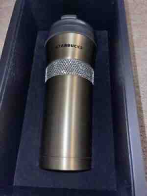 Starbucks Gold Swarovski 16oz 30 Anniversary Wooden Box Stainless Steel Tumbler - Sold on eBay Sep 12, 2021 for $219.99