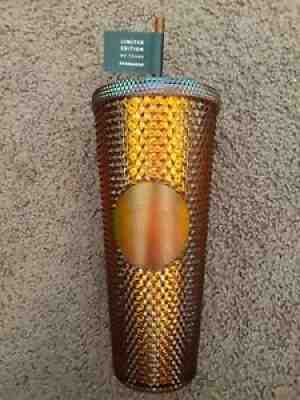Starbucks limited edition 50th anniversary 24 oz tumbler studded Copper Bling - Sold on eBay Jul 20, 2021 for $50.00