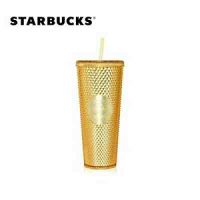Starbucks Gold Studded Tumbler 24 oz 50th Anniversary Limited Edition Cup Gold - Sold on eBay Jul 22, 2021 for $41.99