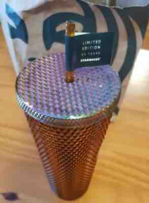 Starbucks 50th Anniversary Gold Studded Venti Tumbler Limited Edition 24 oz - Sold on eBay Jul 29, 2021 for $39.99