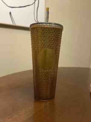 Starbucks 50th Anniversary Gold Studded Venti Cold Cup Tumbler Limited Edition - Sold on eBay Aug 26, 2021 for $39.99