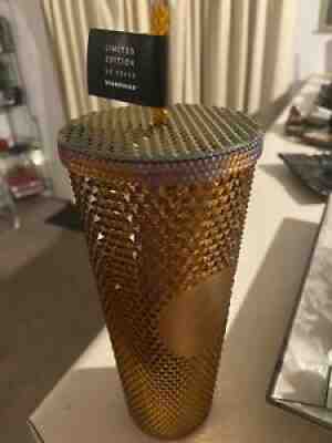 Starbucks Gold Copper 50th Anniversary Studded Cup Tumbler 24 oz Limited Edition - Sold on eBay Jul 18, 2021 for $39.00