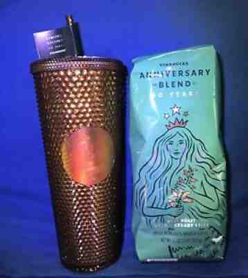 Starbucks Gold Studded Tumbler 24 oz 50th Anniversary Limited Edition & Coffee - Sold on eBay Jul 11, 2021 for $35.00