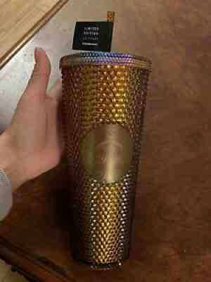 Starbucks 50th Anniversary 2021 Studded Tumbler Cup Venti Gold LIMITED EDITION - Sold on eBay Jul 25, 2021 for $33.00