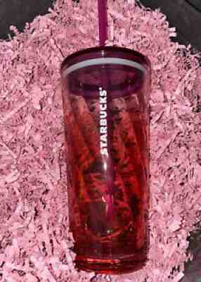Starbucks 18 Oz Glass Pink Ombre Tumbler - Spring 2021 - Sold on eBay Jul 25, 2021 for $30.00