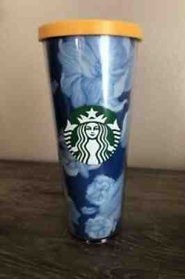Starbucks Blue Cactus Flower 24oz Venti Acrylic Tumbler Yellow Lid Travel Cup - Sold on eBay Jul 29, 2021 for $31.00