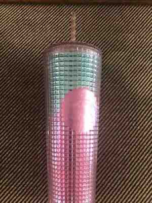 Starbucks Pink and Blue Grid 24oz Cold Cup Tumbler NEW With Straw Summer 2021 - Sold on eBay Sep 13, 2021 for $20.50