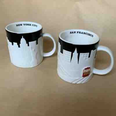 Lot 2 Starbucks Coffee Mug San Francisco New York 3D Embossed Collector 2012 New - Sold on eBay Aug 17, 2021 for $59.99