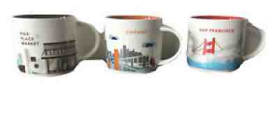 Set Of 3 STARBUCKS YOU ARE HERE MUGS SAN FRANCISCO CHICAGO PIKE PLACE T - Sold on eBay Aug 30, 2021 for $49.49