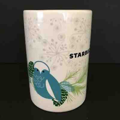 Starbucks White Holiday Mug w/ Blue Bird & Pine Tree Coffee, Tea, Hot Chocolate - Sold on eBay Jun 28, 2021 for $7.99
