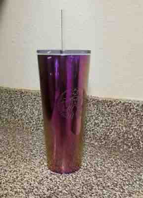 New Starbucks Iridescent Pink purple Oil Slick Stainless Steel Tumbler Venti Cup - Sold on eBay Jul 02, 2021 for $99.99