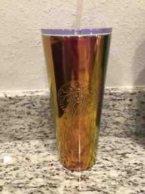 Starbucks RARE Iridescent Purple Rainbow Oil Slick Stainless Steel Tumbler - Sold on eBay Aug 03, 2021 for $74.50