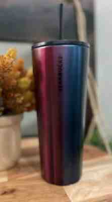 Starbucks Fall 2021 Oil Slick Scalloped Metallic Stainless Steel Tumbler 24oz - Sold on eBay Aug 31, 2021 for $55.00