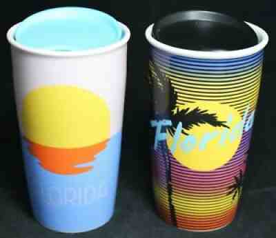 (2) Starbucks Florida Ceramic Travel 12oz Mug Lot - Sun - 2016 - Cup Tumbler - Sold on eBay Jun 29, 2021 for $39.99