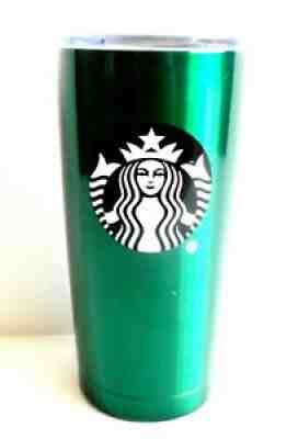 Starbucks Undated 20 oz. Green Stainless Steel Tumbler, Siren, Clear Lid - Sold on eBay Aug 02, 2021 for $9.25