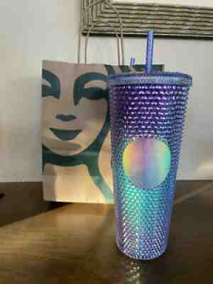 Starbucks Blue Ombre Bling Studded Cold Cup Tumbler 24oz Summer 2021 Ships Today - Sold on eBay Jun 24, 2021 for $60.00
