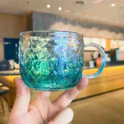 NEW Starbucks Fish scales Graduated Blue Coffee Mug Mermaid Glass Cup Sakura Hot - Sold on eBay Aug 26, 2021 for $29.99