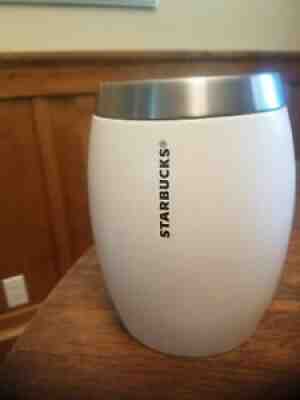 2011 Starbucks White Ceramic Canister Stainless Steel Lid with Mermaid logo - Sold on eBay Jul 04, 2021 for $14.99