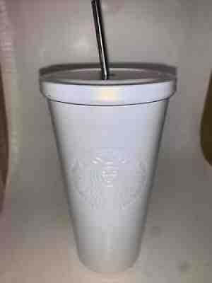 Starbucks Stainless Steel Tumbler White Pearl Iridescent 20oz See Description - Sold on eBay Sep 13, 2021 for $25.00