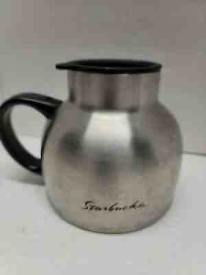 Rare Starbucks 16oz Stainless Steel Chubby Desk Travel Mug Cup Grip Wide Bottom - Sold on eBay Aug 09, 2021 for $15.00