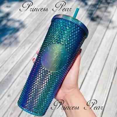 Starbucks Tumbler Studded 2021 Limited Bling Crystal Oil Slick Cold Cup 24 oz. - Sold on eBay Jun 22, 2021 for $100.95