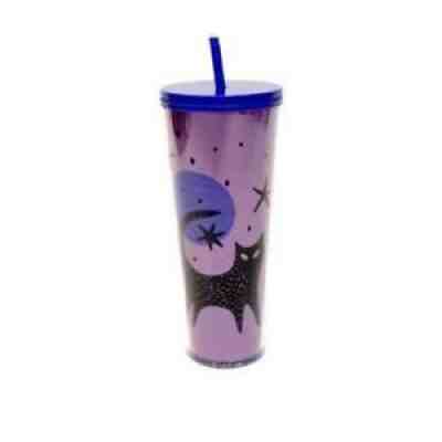 Starbucks Halloween 2020 Black Cat Moon Stars Purple 24oz Venti Cold Cup Tumbler - Sold on eBay Aug 24, 2021 for $49.99