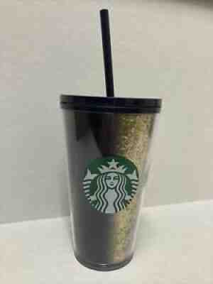 Starbucks Exclusive Holiday 2020 Gold Glitter Tumber Cup 16 oz - Sold on eBay Aug 22, 2021 for $8.99