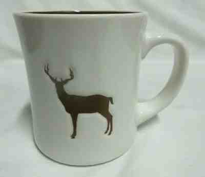 STARBUCKS ELK/ DEER COFFEE MUG Brown/Ivory Embossed 2008 Cup 12fl OZ - Sold on eBay Aug 15, 2021 for $17.95
