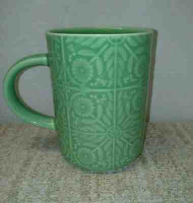 Starbucks Coffee Embossed Flowers Jadeite Green Floral Mug 12fl. oz - Sold on eBay Jul 14, 2021 for $12.00