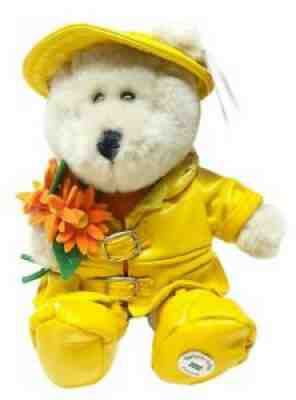Starbucks Coffee Company Bearista 2002 Plush BEAR 10" Yellow Raincoat Spring Toy - Sold on eBay Aug 14, 2021 for $8.99
