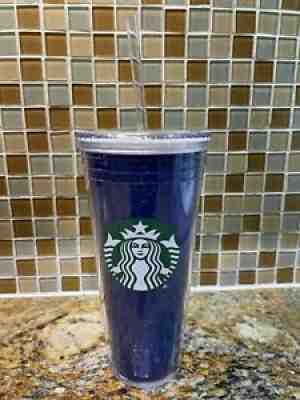 Starbucks 20 Ounce Plastic To Go Tumbler with Straw NEW Blue Glitter - Sold on eBay Jul 10, 2021 for $6.50