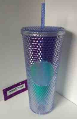 Starbucks Summer 2021 Blue Purple Ombre Mermaid Studded Bling VENTI 24oz Tumbler - Sold on eBay Sep 12, 2021 for $46.00