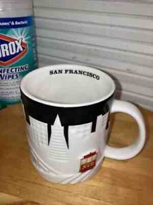 2012 Starbucks San Francisco Coffee Mug City Relief Cable Car Black White 16 oz - Sold on eBay Aug 01, 2021 for $33.74