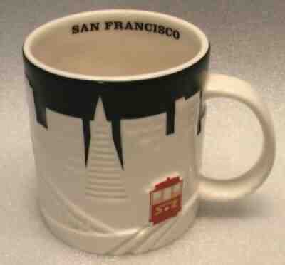 STARBUCKS COFFEE MUG 2012 SAN FRANCISCO SKYLINE CABLE CAR ENGRAVED CUP 18 OUNCES - Sold on eBay Aug 11, 2021 for $23.00