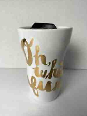 Starbucks 2014 Oh What Fun Ceramic 9 Oz Travel Coffee Tumbler Mug Cup With Lid - Sold on eBay Jun 19, 2021 for $15.59