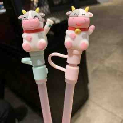 Starbucks Cute Bear Ox Cow Cup Topper Coffee mug Dustproof Animal Straw Plug2021 - Sold on eBay Aug 10, 2021 for $7.99
