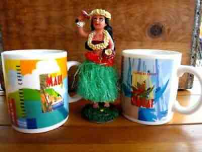 2~Starbucks 2001 Maui & Kauai 12 Oz.Mugs & Hawaiian Grass Skirt Hula Dash Doll - Sold on eBay Jul 25, 2021 for $19.99