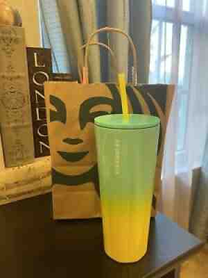 Starbucks Summer 2021 Stainless Steel Teal Ombre Tumbler 24oz Venti-New â­ï¸ - Sold on eBay Aug 30, 2021 for $25.00