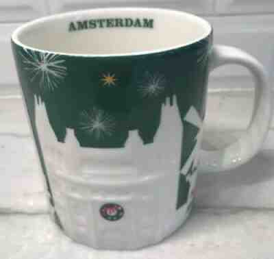 Starbucks 2015 AMSTERDAM Christmas Green Relief 18 oz Mug NEW w/SKU Collectible - Sold on eBay Aug 06, 2021 for $69.98