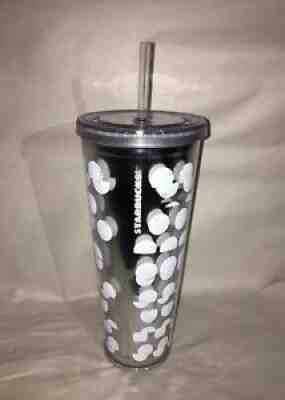 Starbucks White Crystal Polka Dot Print Acrylic Cold Cup 24 oz Tumbler. - Sold on eBay Jul 09, 2021 for $43.99