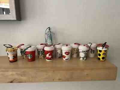 Starbucks Christmas Tree Ornaments Ceramic Lot Of 12 Lips Confetti CA SF LA - Sold on eBay Aug 11, 2021 for $71.00
