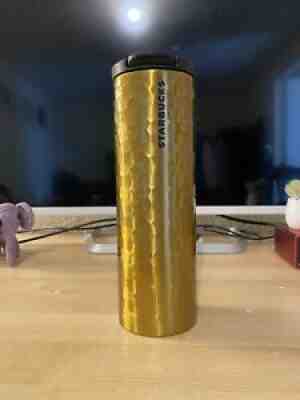 Starbucks 2012 Stainless Steel Limited Edition Gold Hammered Tumbler, 16 oz - Sold on eBay Jul 25, 2021 for $13.00