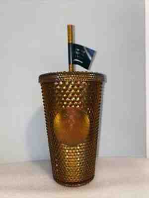 Starbucks 50th Anniversary 16oz Grande Studded Tumbler Gold/Copper In Hand!!! - Sold on eBay Sep 07, 2021 for $28.99