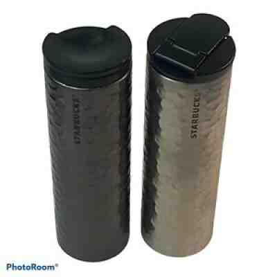 Pair Of Starbucks 2012 Hammered Stainless Steel Tumbler Travel Cup Mug 16oz RARE - Sold on eBay Aug 23, 2021 for $23.99