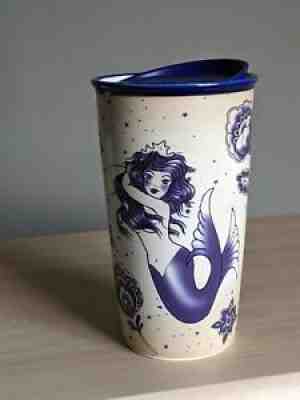 Rare! Starbucks 2016 Ceramic Tumbler Siren Mermaid Sailor Tattoo Blue 12oz - Sold on eBay Jun 26, 2021 for $41.00