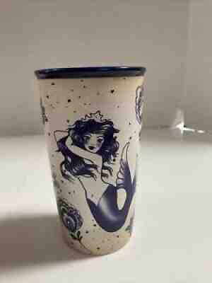 Starbucks 2016 Ceramic Travel Tumbler Siren Mermaid Sailor Tattoo Purple 12oz - Sold on eBay Jun 25, 2021 for $40.00