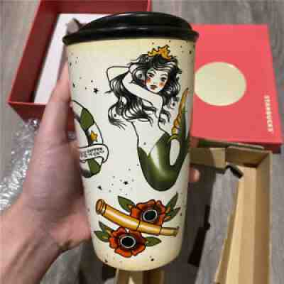 2015 Starbucks Mermaid Siren Sailor TATTOO Ceramic Double Wall Tumbler Traveler - Sold on eBay Sep 07, 2021 for $98.50