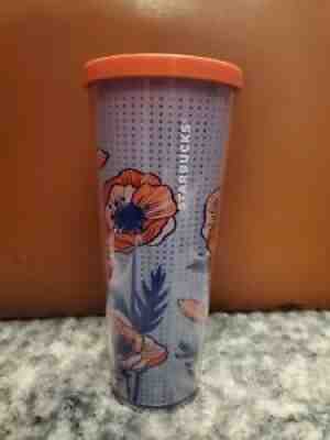 Starbucks 2017 Venti Poppy Floral Flower Cold Cup Tumbler 24 oz w/Lid ..NO Straw - Sold on eBay Jul 07, 2021 for $50.00