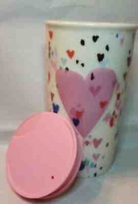Starbucks Coffee Valentines Day Pink Raised Heart Travel Tumbler W/LID 10oz 2018 - Sold on eBay Sep 08, 2021 for $17.95