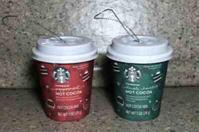 STARBUCKS 2-pack Mini Cup Holiday Ornaments With Hot Cocoa Christmas Red Green - Sold on eBay Aug 26, 2021 for $5.50